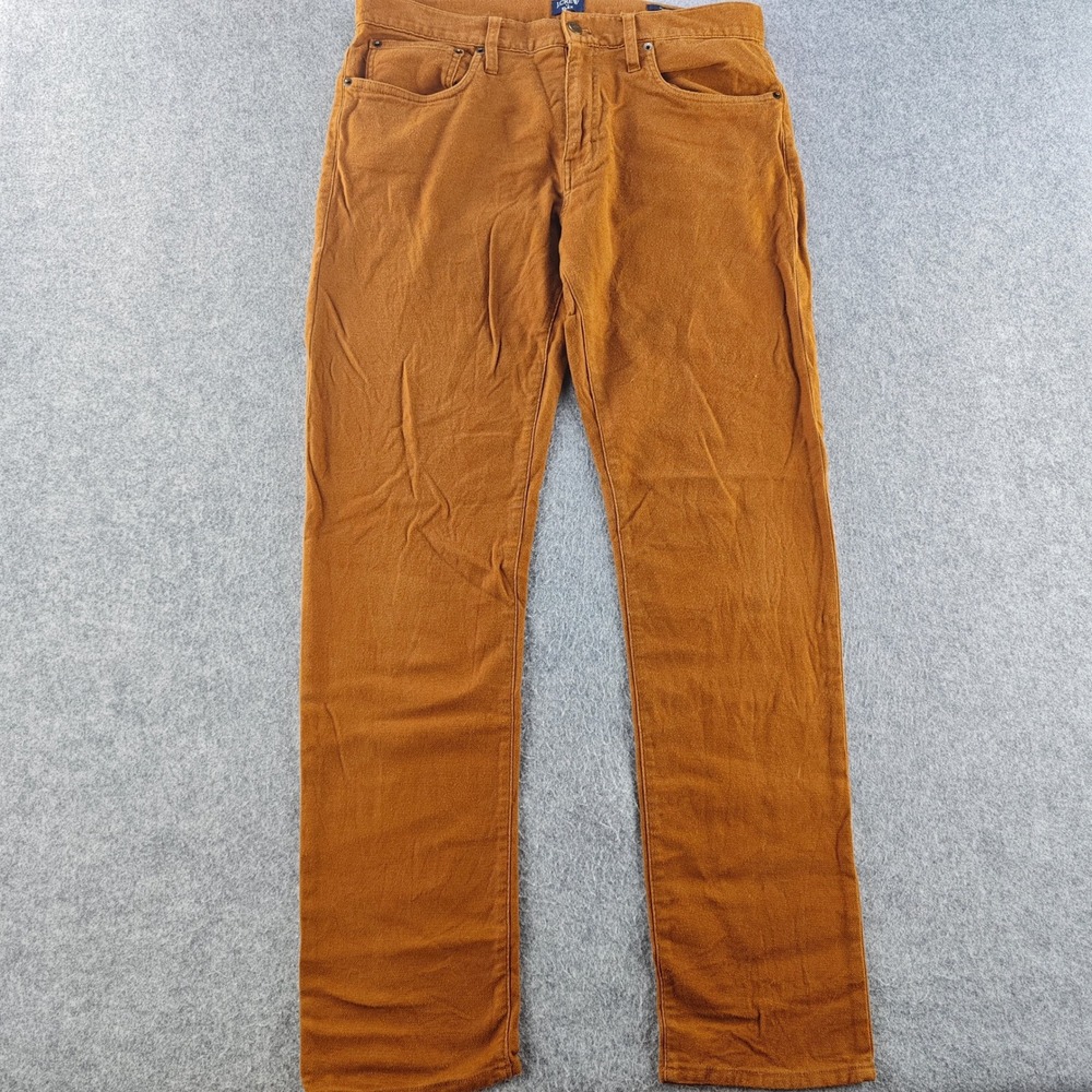 J.Crew Flex Slim Fit Pants Mens 33x32 Brown Canvas Chino 5-Pocket